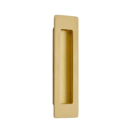 Patioplus 6 in. Modern Rectangular Flush Pull, Satin Brass PA2005173